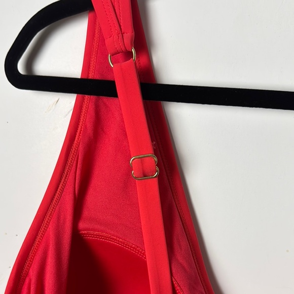 DAVINA NWOT SZ M DEEP CORAL One-Piece Swimsuit RUCHING ON SIDES - Picture 7 of 11